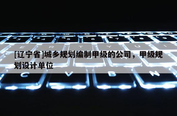 [辽宁省]城乡规划编制甲级的公司，甲级规划设计单位