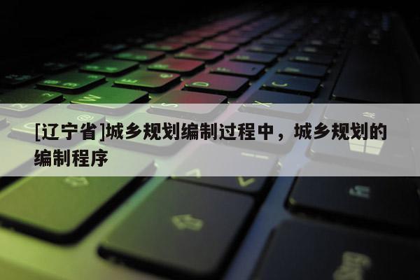 [辽宁省]城乡规划编制过程中，城乡规划的编制程序