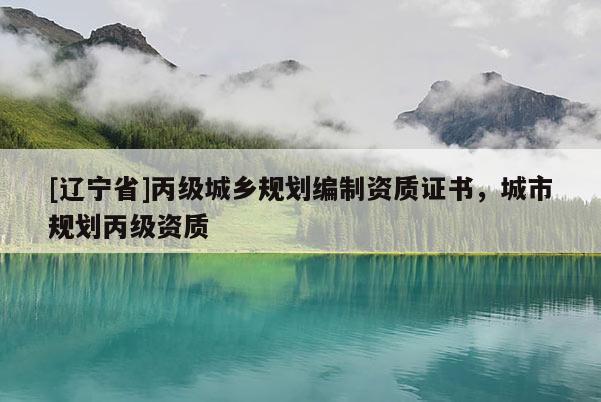 [辽宁省]丙级城乡规划编制资质证书，城市规划丙级资质