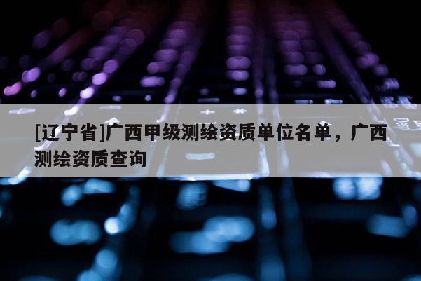 [辽宁省]广西甲级测绘资质单位名单，广西测绘资质查询