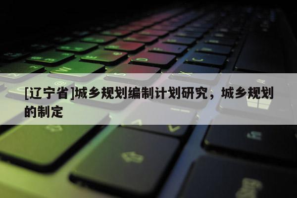 [辽宁省]城乡规划编制计划研究，城乡规划的制定