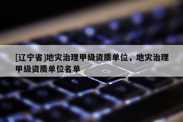 [辽宁省]地灾治理甲级资质单位，地灾治理甲级资质单位名单