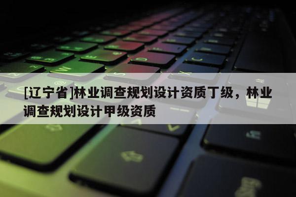 [辽宁省]林业调查规划设计资质丁级，林业调查规划设计甲级资质