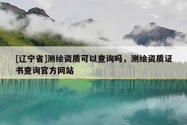 [辽宁省]测绘资质可以查询吗，测绘资质证书查询官方网站