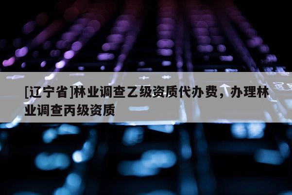[辽宁省]林业调查乙级资质代办费，办理林业调查丙级资质