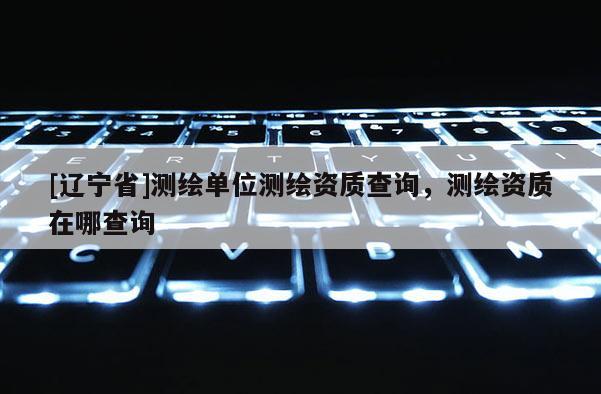 [辽宁省]测绘单位测绘资质查询，测绘资质在哪查询