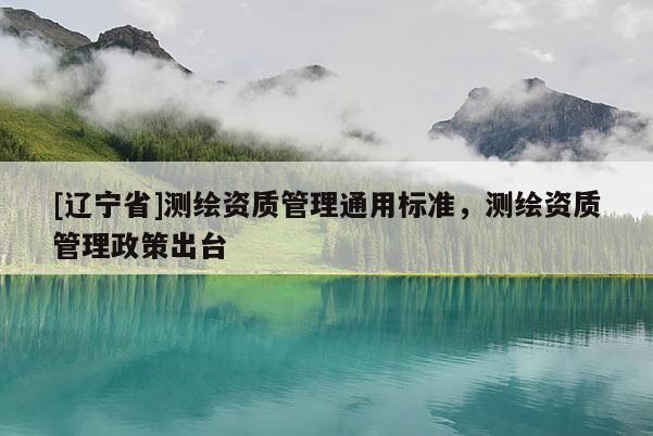 [辽宁省]测绘资质管理通用标准，测绘资质管理政策出台