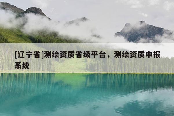 [辽宁省]测绘资质省级平台，测绘资质申报系统