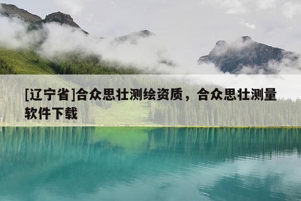 [辽宁省]合众思壮测绘资质，合众思壮测量软件下载