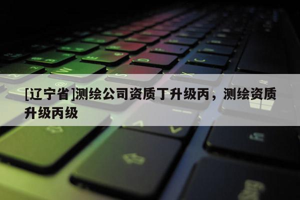 [辽宁省]测绘公司资质丁升级丙，测绘资质升级丙级