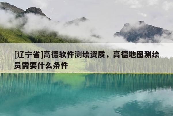 [辽宁省]高德软件测绘资质，高德地图测绘员需要什么条件