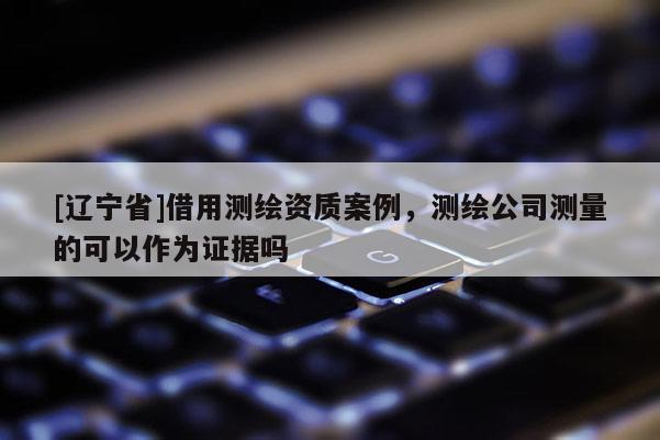 [辽宁省]借用测绘资质案例，测绘公司测量的可以作为证据吗