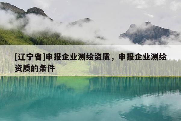 [辽宁省]申报企业测绘资质，申报企业测绘资质的条件