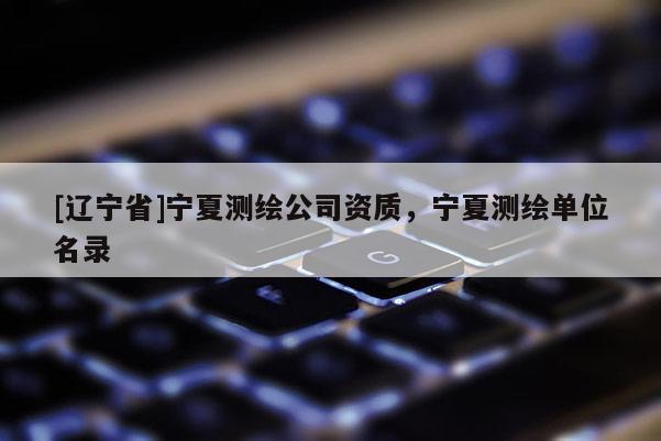 [辽宁省]宁夏测绘公司资质，宁夏测绘单位名录